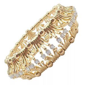 Tiffany & Co Jean Schlumberger 18k Yellow Gold Platinum Diamond Hands Bracelet